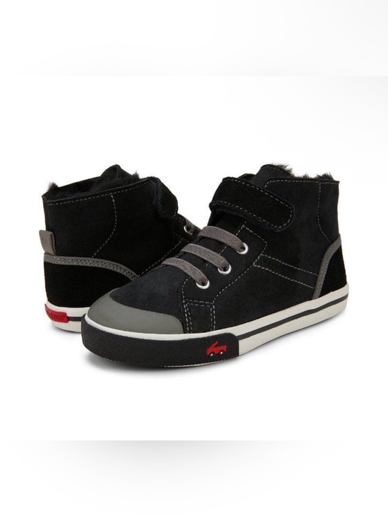See Kai Run Other - See Kai Run Black High Top Sneakers Toddler Boys 7 Faux Fur Lined Velcro